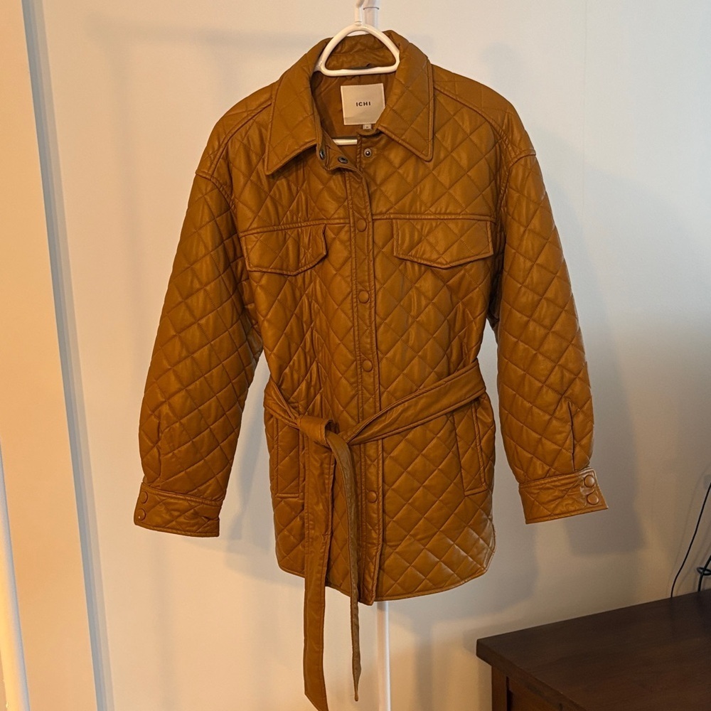 ICHI Quilted Brown Shirt Jacket